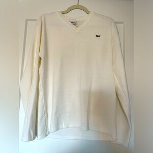 Men’s Cream Lacoste Sweater - Size 7/L